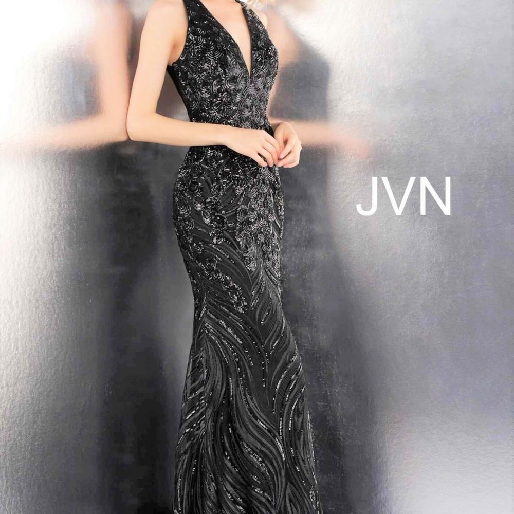 JVN by Jovani Sequin Burgundy Gown NWT Size 10